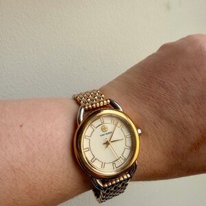 Tory Burch Two-Tone Gold and Silver Round Dial Watch